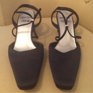 Black Fabric Evening Shoes